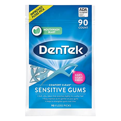 Photo 1 of ** SETS OF 4**
DenTek Comfort Clean Sensitive Gums Floss Picks, Soft & Silky Ribbon, 90 Count

