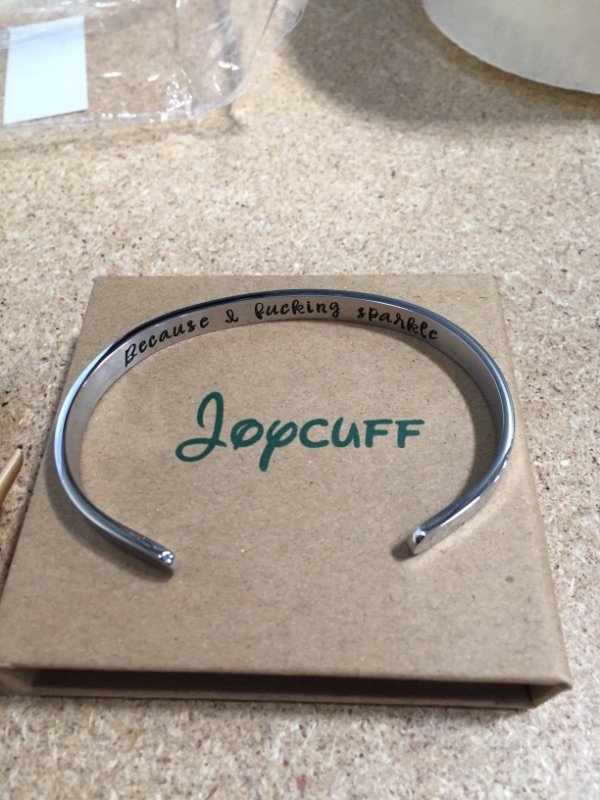 Photo 3 of ** SETS OF 2**
Joycuff Bracelets for Women Personalized Inspirational Jewelry Mantra Cuff Bangle Friend Encouragement Gift for Her
