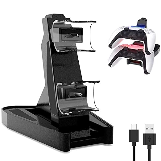 Photo 1 of ** SETS OF 2**
PS5 DualSense Controller Charger, Aosai Playstation 5 Controller Charger Charging Docking Station Stand.Dual USB Fast Charging Station & LED Indicator for Sony PS5 DualSense Controller (Black)
