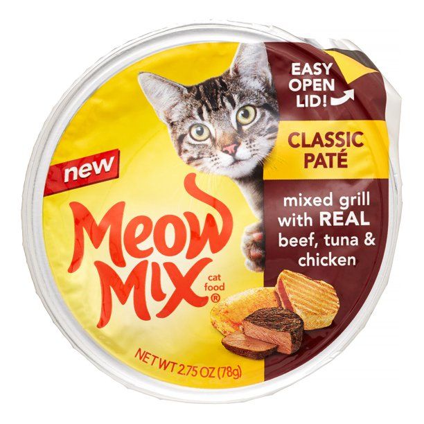 Photo 1 of ** EXP:03/21/23** ** NON-REFUNDABLE**  ** SOLD AS IS**
Meow Mix Classic Pate Mixed Grill With Real Beef, Tuna & Chicken Wet Cat Food, 2.75-Ounce Cups
(12 PIECES)