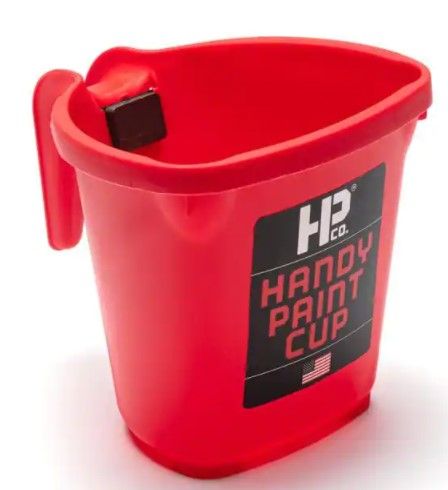 Photo 1 of ** SETS OF 6**
HANDy 16 oz. Red Plastic Paint Cup with Magnet

