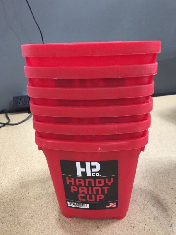 Photo 2 of ** SETS OF 6**
HANDy 16 oz. Red Plastic Paint Cup with Magnet
