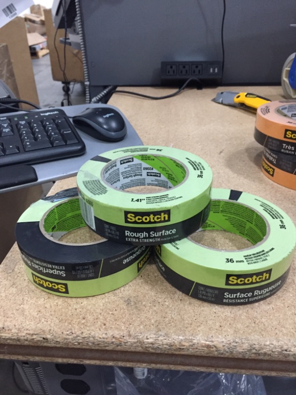 Photo 2 of ** SETS OF 3**
Scotch 1.41 in. x 60.1 yds. Masking Tape for Rough Surfaces in Green
