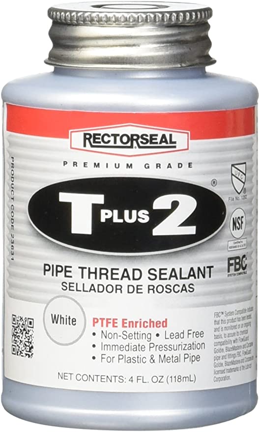 Photo 1 of ** SETS OF 2**
Rectorseal 23631 1/4 Pint Brush Top T Plus 2 Pipe Thread Sealant