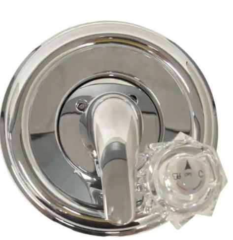 Photo 1 of 1-Handle Valve Trim Kit in Chrome for Delta Tub/Shower Faucets (Valve Not Included)
