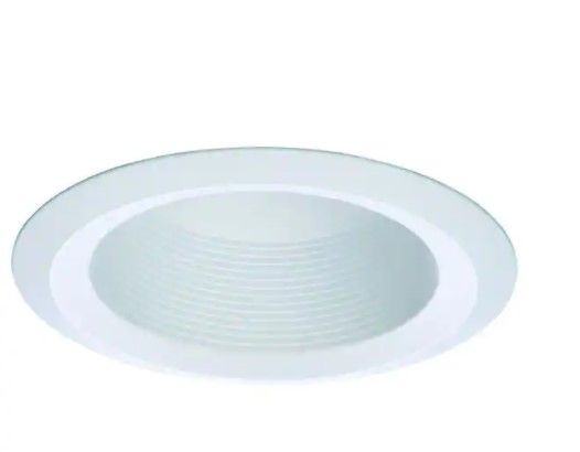 Photo 1 of ** SETS OF 2**
E26 Series 6 in. White Recessed Ceiling Light Full Cone Baffle with Self Flanged White Trim Ring
