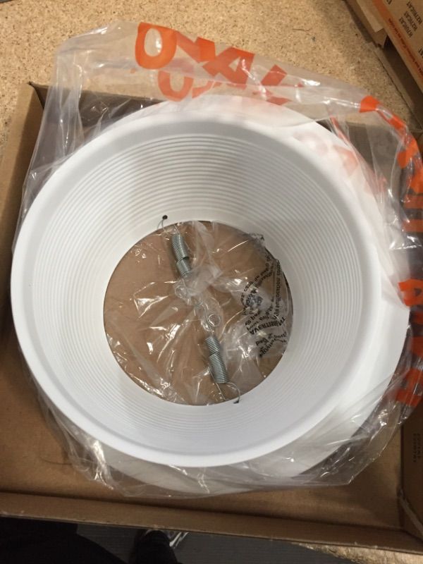 Photo 3 of ** SETS OF 2**
E26 Series 6 in. White Recessed Ceiling Light Full Cone Baffle with Self Flanged White Trim Ring
