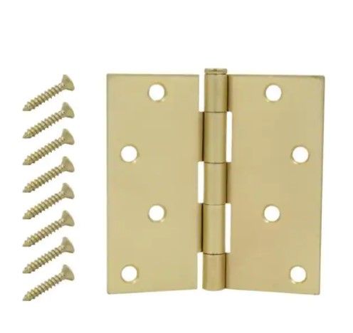 Photo 1 of ** SETS OF 12**
4 in. Satin Brass Square Corner Door Hinge
