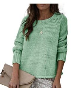 Photo 1 of Saodimallsu Womens Loose Crewneck Sweaters Casual Long Sleeve Basic Ribbed Knit Jumper Pullover Tops
medium 