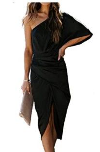 Photo 1 of Ladmous Women’s Off Shoulder Bat Sleeve Party Dress Club Ruched Bodycon Mini Dress large 