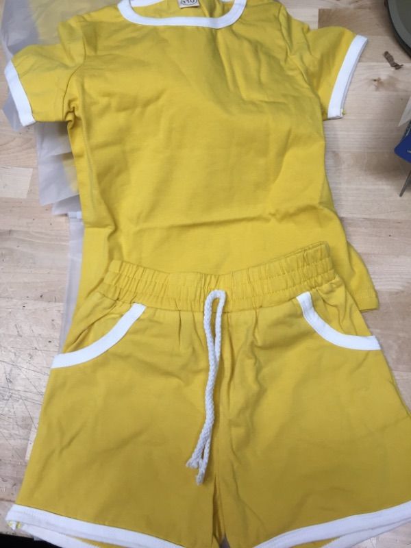 Photo 1 of Girls 3-4t yellow shorts and t-shirt set