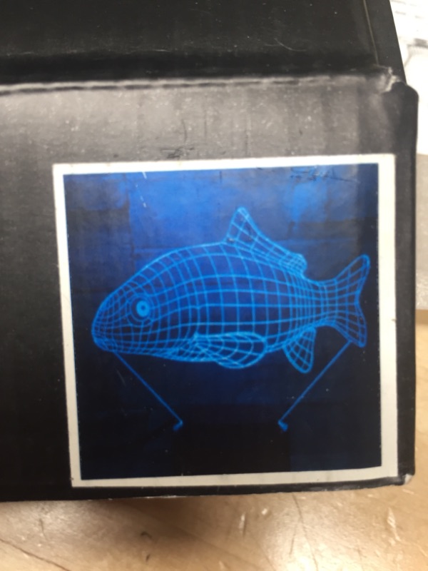 Photo 1 of 3d lamp illusion fish Table Lamps 7 Color Change USB 3D Visual Lights 