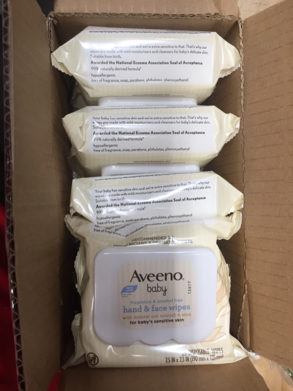 Photo 2 of Aveeno Aveeno Baby Wipes 25 Count Sensitive 

4 PACK