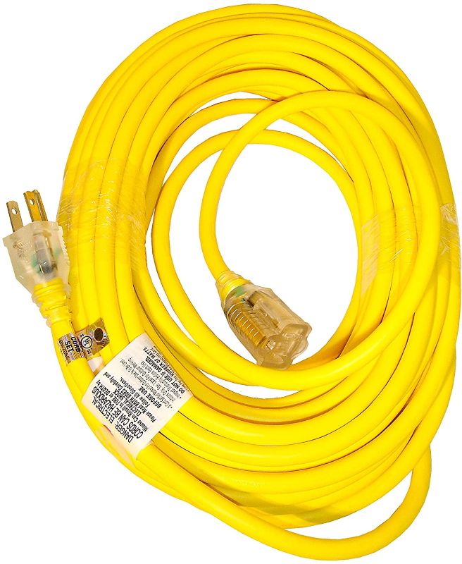 Photo 1 of Snow Joe PJEXT50-B Power Joe 14/3 50-Feet SJTW Outdoor Extension Cord with Lighted End, Yellow