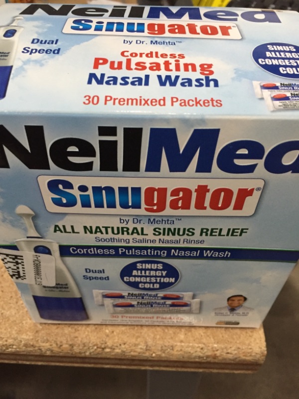 Photo 2 of NeilMed Sinugator Cordless Pulsating Nasal Wash Kit with One Irrigator, 30 Premixed Packets and 3 AA Batteries