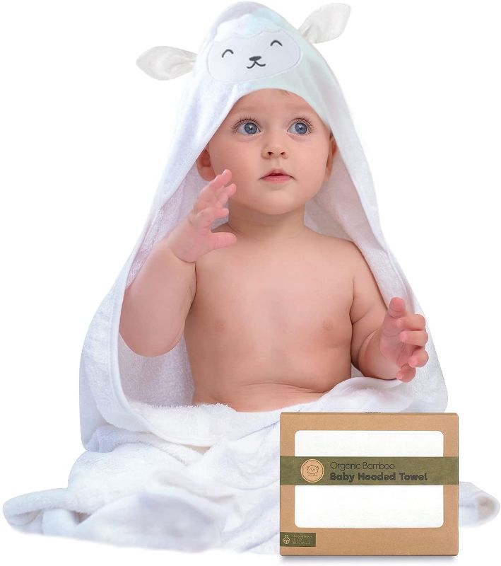 Photo 1 of Baby Hooded Towel - Bamboo Baby Towel by KeaBabies - Organic Bamboo Towel - Infant Towels - Large Bamboo Hooded Towel - Baby Bath Towel with Hood for Girls, Babies, Newborn Boys, Toddler (Lamb)