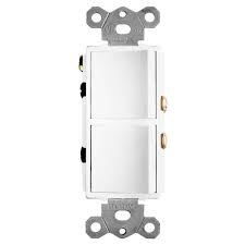 Photo 1 of 2-Function Rocker Combination Switch in White (120-Volt, 15 AMP(X2)) 2 Pack
