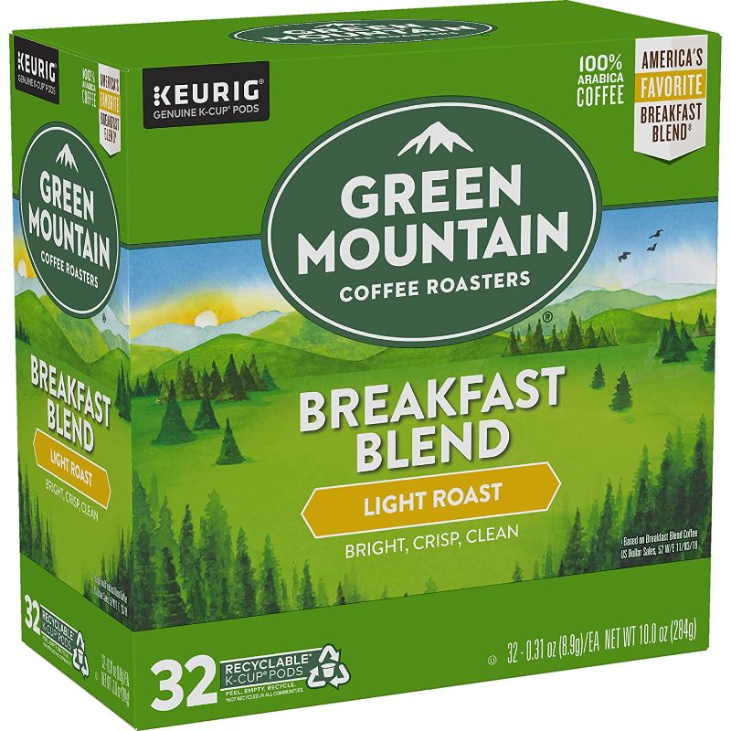 Photo 1 of **BEST BY: 1/8/2023**NONREFUNABLE**
Green Mountain Coffee Roasters Breakfast Blend, Single-Serve Keurig K-Cup Pods, Light Roast Coffee Pods, 32 Count
