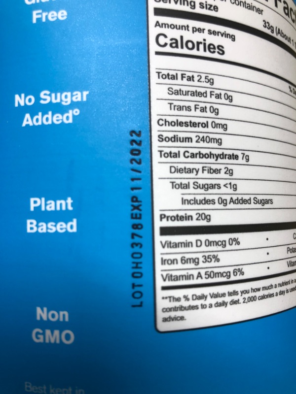 Photo 3 of **exp: 11/2022**nonrefundable**
Amazing Grass Protein Superfood: Vegan Protein Powder, All-in-One Nutrition Shake, with Beet Root Powder, Pure Vanilla, 20 Servings (Old Version)
