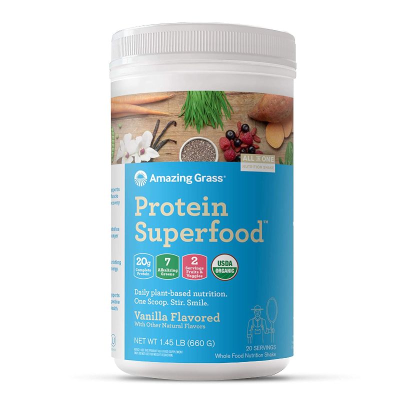 Photo 1 of **exp: 11/2022**nonrefundable**
Amazing Grass Protein Superfood: Vegan Protein Powder, All-in-One Nutrition Shake, with Beet Root Powder, Pure Vanilla, 20 Servings (Old Version)
