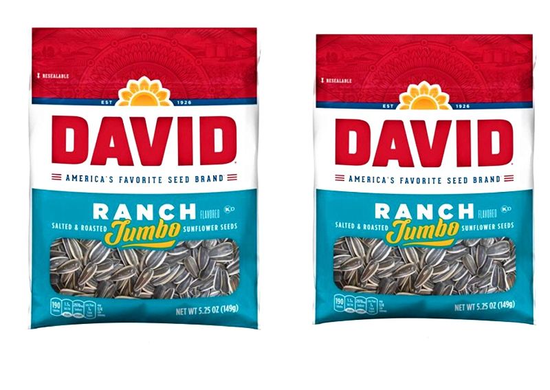 Photo 1 of **NONREFUNDALBE**BEST BY: 4/26/2022**PACK OF 4**
David, Sunflower Seeds, Roasted & Salted, Ranch, 5.25oz Bag
