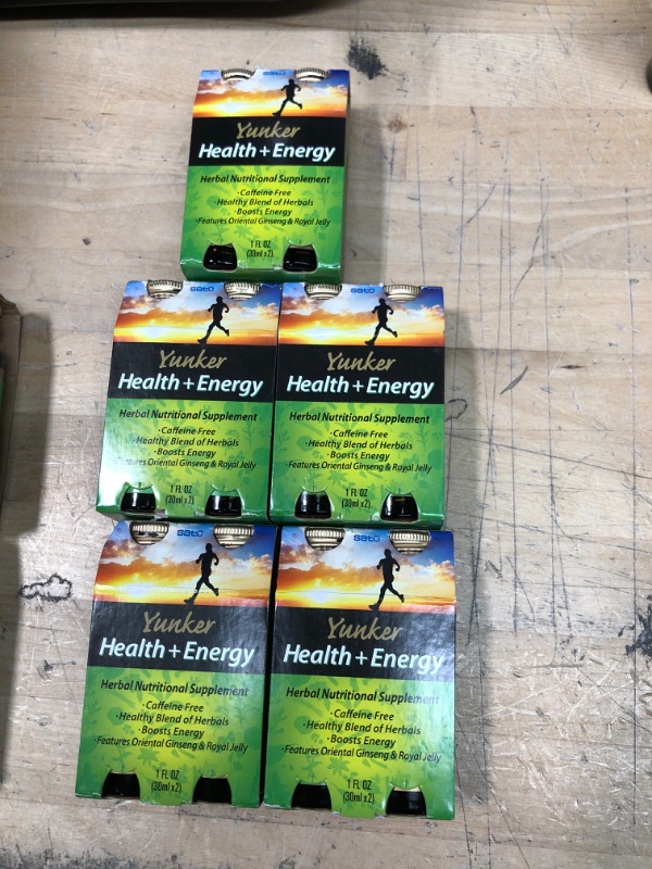 Photo 2 of **NONREFUNDABLE**NO EXP DATE VISABLE**
Yunker Health Energy Herbal Supplement, 2 fl. oz. 5PACK