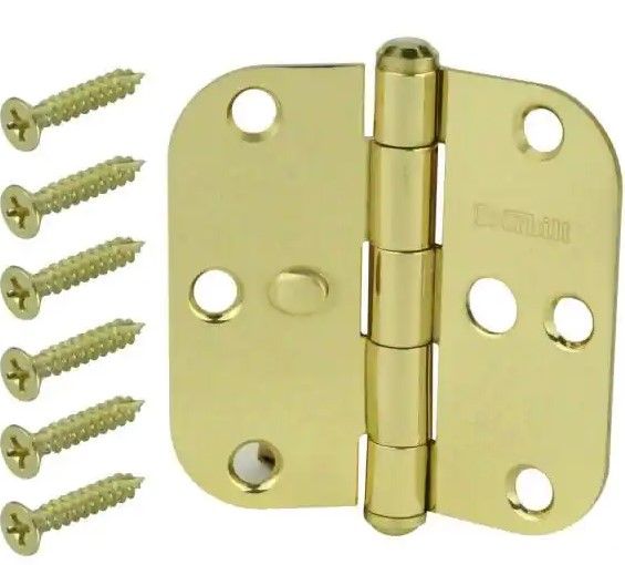 Photo 1 of **pack of 5**
Everbilt
3-1/2 in. x 5/8 in. Solid Brass Radius Security Door Hinge