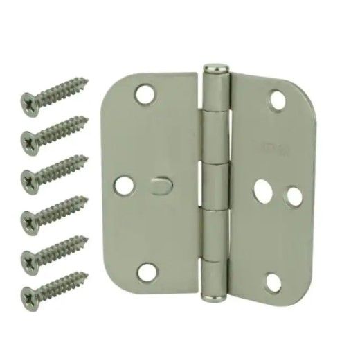 Photo 1 of ** SETS OF 2**
3-1/2 in. Satin Nickel 5/8 in. Radius Security Door Hinges Value Pack (3-Pack)
