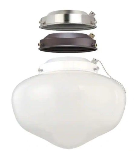 Photo 1 of 1-Light Schoolhouse Ceiling Fan Light Kit with Multi-Finish Canopies
