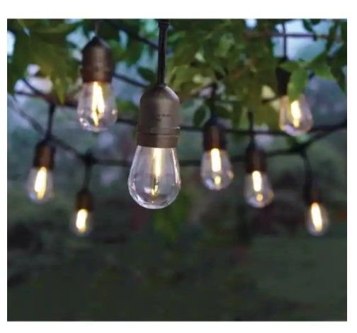 Photo 1 of 12-Light Indoor/Outdoor 24 ft. String Light with S14 Single Filament LED Bulbs
