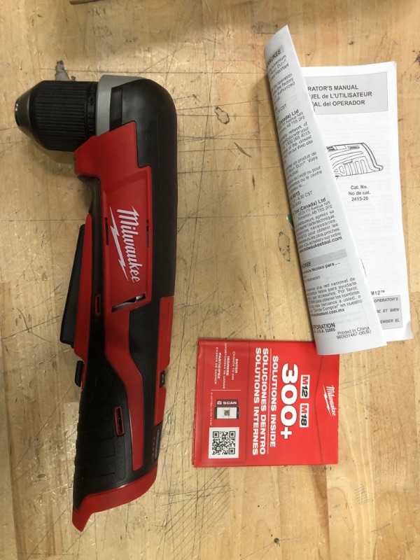 Photo 2 of Milwaukee
M12 12-Volt Lithium-Ion Cordless 3/8 in. Right Angle Drill (Tool-Only)