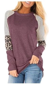 Photo 1 of BUNDLE OF 4
Leopard Print Tops for Women Long Sleeve Crew Neck Patchwork T Shirt Blouse
1 SMALL 3 XXL