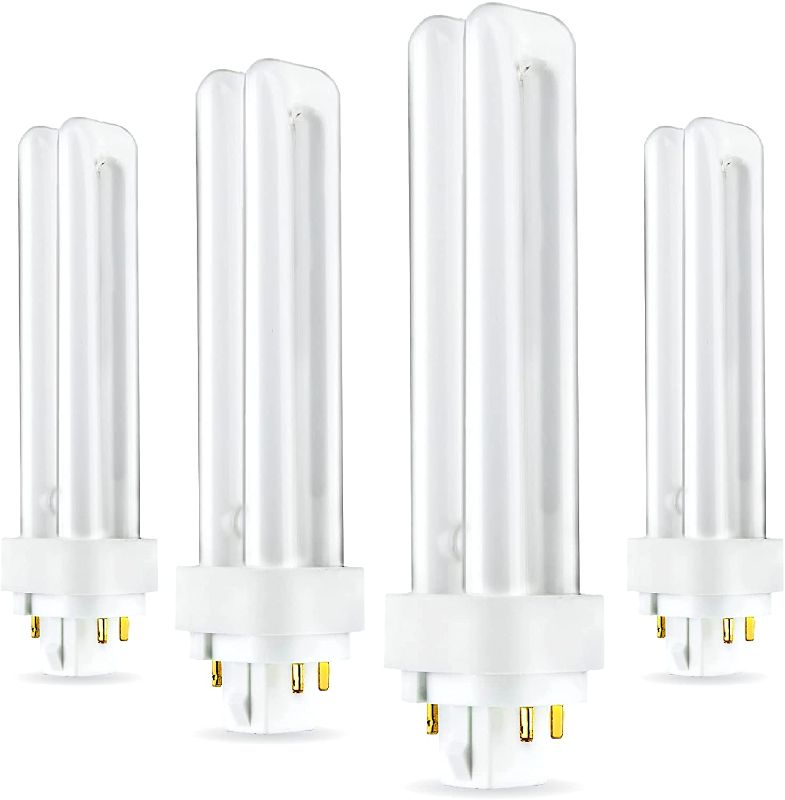 Photo 1 of (4 Pack) PLC-18W 827, 4 Pin G24q-2, 18 Watt Double Tube, Compact Fluorescent Light Bulb, Replaces Sylvania 20683 and Philips 38329-9 - PL-C 18W/827/4P/ALTO
