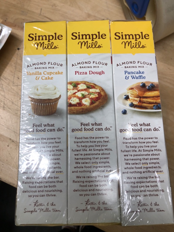 Photo 2 of **NONREFUNDABLE**BEST BY: 12/23/2021*
Simple Mills, Baking Mix Variety Pack, Pancake & Waffle, Pizza Dough, Vanilla Muffin & Cake Variety Pack, 3 Count & Almond Flour Baking Mix, Gluten Free Artisan Bread Mix, Made with whole foods
