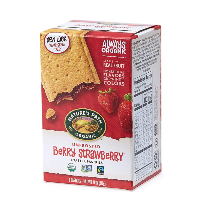 Photo 1 of **NONREFUNDABLE** BEST BY: MARCH 30,2022**
Nature's Path Organic Unfrosted Berry Strawberry Toaster Pastries, 11 Ounce (Pack of 12), Non-GMO, Made with Real Fruit
