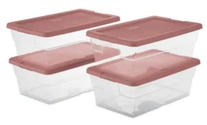 Photo 1 of 4 SETS OF Sterilite 6 qt. Storage Tote (Set of 4)