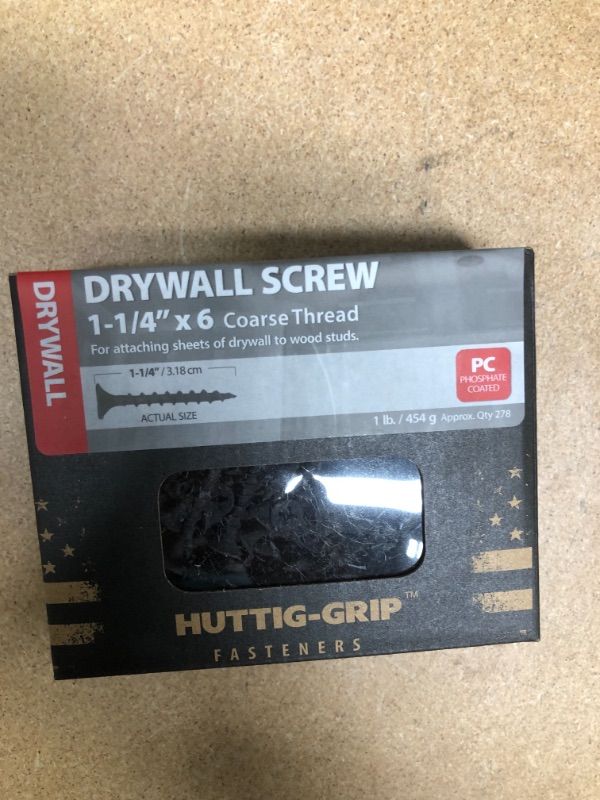 Photo 3 of SET OF 4 HUTTIG-GRIP DRYWALL 1-1/4" X 6" COARSE THREAD APPROX QTY 278