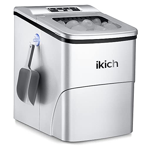 Photo 1 of INCOMPLETE IKICH Portable Ice Maker Machine for Countertop, Ice Cubes Ready in 6 Mins, Make 26 lbs Ice in 24 Hrs
**MISSING 1 SCOOP**