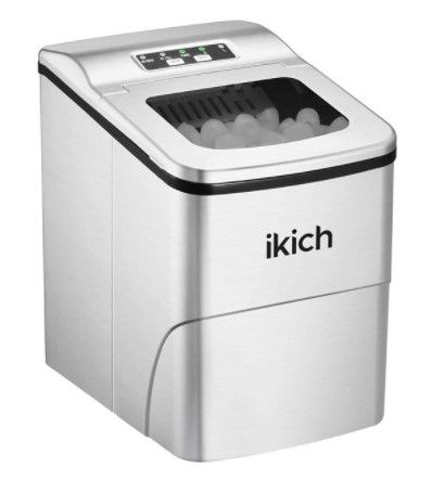 Photo 1 of IKICH Portable Ice Maker Machine for Countertop, Ice Cubes Ready in 6 Mins, Make 26 lbs Ice in 24 Hrs