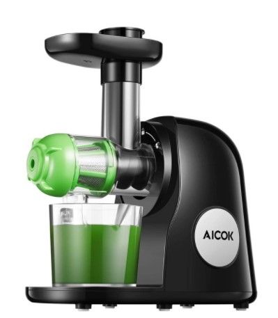 Photo 1 of Aicok Slow Juicer, Slow Masticating Juicer Extractor Easy to Clean, Cold Press Juicer with Brush, Juicer with Quiet Motor & Reverse Function, for High Nutrient Fruit & Vegetable Juice
