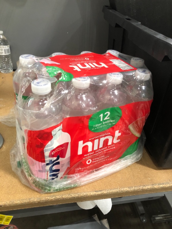 Photo 2 of **NON-REFUNDABLE : EXPIRE DATE: 03/23/2023** Hint Water Watermelon (Pack of 12), 1 Liter Bottles, Pure Water Infused with Watermelon, Zero Sugar, Zero Calories, Zero Sweeteners, Zero Preservatives, Zero Artificial Flavors
