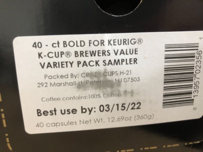 Photo 2 of **NON-REFUNDABLE : EXPIRE DATE: 03/15/2022** Perfect Samplers Dark Roast Coffee Pod Variety Pack - Pack for Keurig K Cups Coffee Makers, Bold 40 Count