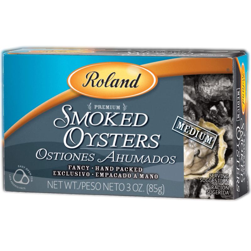 Photo 1 of **NON-REFUNDABLE** Roland Foods Premium Naturally Smoked Medium Oysters in Oil, Wild Caught, 3 Ounce, Pack of 1
