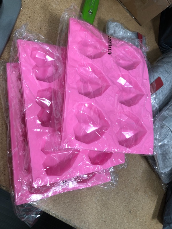 Photo 2 of **PACK OF 3**
DIFENLUN Diamond Heart Silicone Cake Mold, 2 Pieces 6-Cavities Non-Sticky Love Shaped Mousse Dessert Baking Pan Trays for Baking Chocolate Valentine’s Day Cake, Candy, Soap, Chocolate Mousse
