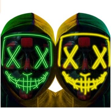 Photo 1 of **SET OF 2**
Halloween Mask LED Light up Mask (2 Pack) Scary mask for Festival Cosplay Halloween Costume Masquerade Parties,Carnival