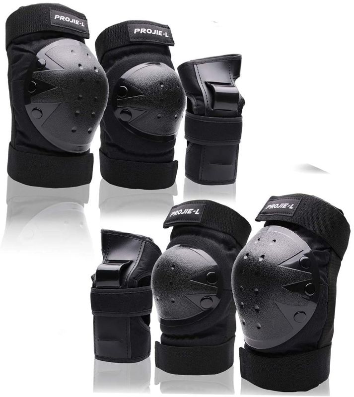 Photo 1 of **pack of 2**
  Protective Gear Set for Youth/Adult Knee Pads Elbow Pads Wrist Guards for Skateboarding Roller Skating Inline Skate Cycling Bike BMX Bicycle Scootering 6pcs, Small
