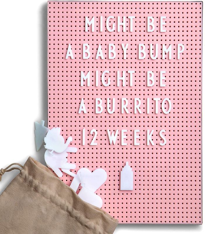 Photo 1 of **PACK OF 2**
Modern Pink Letter Board - Size is A4 and comes with a convenient stand. Great for instagram, weddings, birthdays and pregnancy announcements