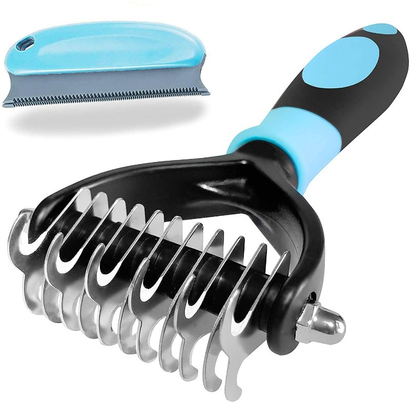 Photo 1 of **SET OF 2**
LUKACY Dog Brushes for Grooming, Cat Brush for Shedding and Grooming, Deshedding Brush Comb Remover Undercoat Rake Dematting Tool for Pet Small Large Long Hair Poodles 2
