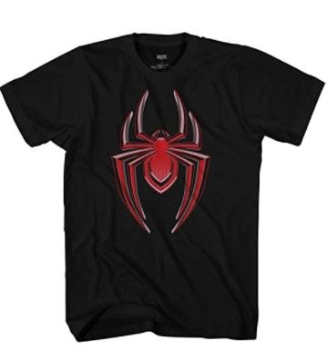 Photo 1 of Marvel Miles Morales Ultimate Spider-Man Gamerverse Symbol Mens T-Shirt, 2XL
