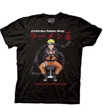 Photo 1 of Ripple Junction Naruto Shippuden Ichiraku Ramen Shop Light Weight Crew T-Shirt, Large
